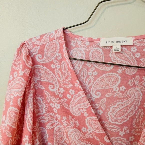 NWT Pink Tie Front Blouse - Picture 2 of 7